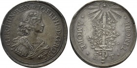 RÖMISCH-DEUTSCHES REICH. Habsburg. Joseph I (1705-1711). Auf seine Krönung zum römisch-deutschen König in Augsburg. Silberjeton (1690)
