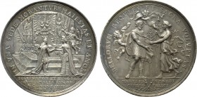 RÖMISCH-DEUTSCHES REICH. Habsburg. Joseph I (1705-1711). Auf seine Hochzeit mit Amalia Wilhelmina von Braunschweig und Calenberg. Silbermedaille (1699...