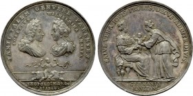 RÖMISCH-DEUTSCHES REICH. Habsburg. Joseph I (1705-1711). Auf die Geburt des Erzherzogs Leopold. Silbermedaille (1700) von G. F. Nürnberger
