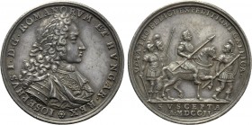 RÖMISCH-DEUTSCHES REICH. Habsburg. Joseph I (1705-1711). Auf den glücklichen Feldzug gegen Frankreich. Silbermedaille (1702) von C. Wermuth