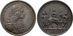 RÖMISCH-DEUTSCHES REICH. Habsburg. Joseph I (1705-1711). Auf den glücklichen Feldzug gegen Frankreich. Bronzemedaille (1702) von C. Wermuth