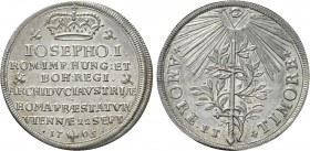 RÖMISCH-DEUTSCHES REICH. Habsburg. Joseph I (1705-1711). Auf die Huldigung durch die niederösterreichischen Stände in Wien. Silberjeton (1705)