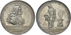 RÖMISCH-DEUTSCHES REICH. Habsburg. Joseph I (1705-1711). Auf die Huldigung durch die Stadt Nürnberg. Silbermedaille (1707) von M. Brunner und G. F. Nü...