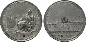 RÖMISCH-DEUTSCHES REICH. Habsburg. Joseph I (1705-1711). Auf die Einnahme von Lille im Spanischen Erbfolgekrieg. Zinnmedaille mit Kupferstift (1708) v...