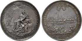 RÖMISCH-DEUTSCHES REICH. Habsburg. Joseph I (1705-1711). Auf die Eroberung von Tournai. Silbermedaille (1709) von G. F. Nürnberger und M. Brunner