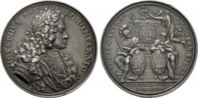 RÖMISCH-DEUTSCHES REICH. Habsburg. Joseph I (1705-1711). Auf die Eroberung von Tournai. Silbermedaille (1709) von P. H. Müller