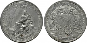 RÖMISCH-DEUTSCHES REICH. Habsburg. Joseph I (1705-1711). Auf die Eroberung von Tournai. Zinnmedaille mit Kupferstift (1709) von G. F. Friedrich und M....