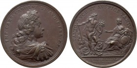 RÖMISCH-DEUTSCHES REICH. Habsburg. Karl VI (1711-1740). Auf die Huldigung Niederösterreichs am 8. November. Kupfermedaille (1712) von B. Richter und D...