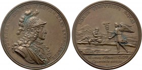 RÖMISCH-DEUTSCHES REICH. Habsburg. Karl VI (1711-1740). Auf den Frieden von Rastatt und die Beendigung des spanischen Erbfolgekrieges. Bronzemedaille ...