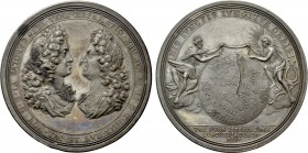 RÖMISCH-DEUTSCHES REICH. Habsburg. Karl VI (1711-1740). Auf den Frieden von Baden. Silbermedaille (1714) von G. W. Vestner