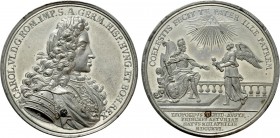 RÖMISCH-DEUTSCHES REICH. Habsburg. Karl VI (1711-1740). Auf die Geburt Erzherzog Leopolds. Zinnmedaille mit Kupferstift (1716) von M. Brunner