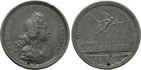 RÖMISCH-DEUTSCHES REICH. Habsburg. Karl VI (1711-1740). Auf die Einnahme von Belgrad unter Prinz Eugen. Zinnmedaille mit Kupferstift (1717) von G. W. ...