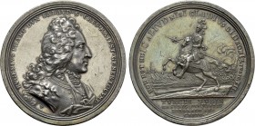 RÖMISCH-DEUTSCHES REICH. Habsburg. Karl VI (1711-1740). Auf die Einnahme von Belgrad unter Prinz Eugen. Silbermedaille (1717) von G. W. Vestner