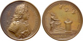 RÖMISCH-DEUTSCHES REICH. Habsburg. Karl VI (1711-1740). Auf seinen Tod. Bronzemedaille (1740) von G. W. Vestner