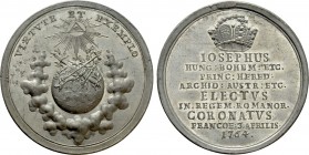 RÖMISCH-DEUTSCHES REICH. Habsburg. Joseph II (1765-1790). Auf seine Wahl und Krönung zum römischen König. Zinnmedaille (1764) von G. Toda