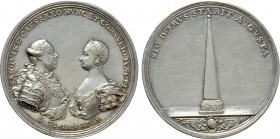 RÖMISCH-DEUTSCHES REICH. Habsburg. Joseph II (1765-1790). Auf die Hochzeit mit Maria Josepha von Bayern.Widmung der Stadt Nürnberg. Silbermedaille (17...