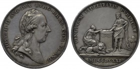 RÖMISCH-DEUTSCHES REICH. Habsburg. Joseph II (1765-1790). Auf die Huldigung der Niederlande. Silbermedaille (1781) von Th. van Berckel