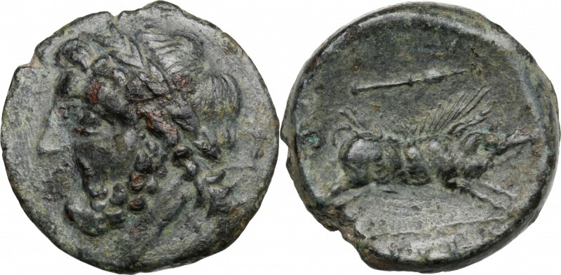 Greek Italy. Northern Apulia, Arpi. AE 21 mm, 325-275 BC. D/ Head of Zeus left, ...