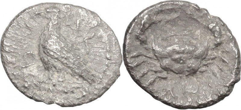 Sicily. Akragas. AR Obol, before 413 BC. D/ Eagle standing left. R/ Crab. SNG Co...