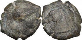 Anonymous. AE Half Unit, Neapolis mint(?), after 276 BC. D/ Head of Minerva right, helmeted. R/ Horse's head left. Cr. 17/1f. AE. g. 5.61 mm. 19.00 R....