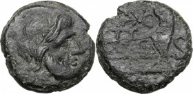 C. Augurinus. AE Semis, 135 BC. D/ Laureate head of Saturn right; behind, S. R/ Prow right; above, C.AVG; before, S; belo, ROMA. Cr. 242/2. B. (Minuci...