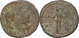 Gordian III (238-244). AE Pentassarion, Odessus mint (Moesia Inferior). D/ Busts of Gordian, laureate, draped, and Serapis, wearing calathus, draped, ...