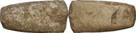 Neolithic stone chisel." Stone age, Europe (?)." 11.5x5.5 mm.