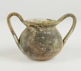 Daunian trozella." 5th-4th century BC." Height 8.5 cm, diameter 12 cm high (including handles).