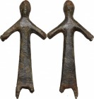 Bronze "ombra della sera" figurine." Italy, Umbria, 4th-3rd century BC." 52 x 25 mm.