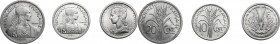 France. Lot of 3 White Metal coins, including: 20 cents and 10 cents, French Indochina, 1945 and 1 Franc, Togo, French administration, 1948. White met...