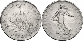 France. Fifth Republic. NI Franc 1960. Gad. 474. NI. mm. 24.00 Rare. Good VF.