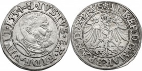 Germany. Albert of Brandenburg-Ansbach (1525-1569). AR Groschen, Prussia, 1534. Schulten 2810. AR. g. 2.03 mm. 23.00 Good VF. Albert of Brandenburg-An...