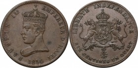 Haiti. Faustin I (1849-1858). AE 6¼ Centimes, 1850. KM 38. AE. g. 14.87 mm. 32.50 VF/Good VF.