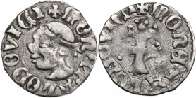 Hungary. Louis I (1342-1382). AR Denar, 1373-1382. Unger 432a. AR. g. 0.45 mm. 13.00 VF.