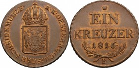 Hungary. Franz II/I (1792-1805-1835). AE Kreuzer, Kremnitz mint, 1816B. Herinek 1086. AE. g. 8.56 mm. 26.00 EF.