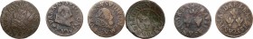 Italy. Urbano VIII (1623-1644) Maffeo Barberini. Multiple lot of three (3) AE Doppi Tornesi, one without date (Muntoni 230: inedito), Avignone mint. M...