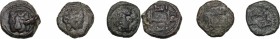 Italy. William II of Sicily (1166-1189). Lot of three (3) AE Fractions of Follaro, Messina mint. Sp. 118. Travaini 371. D'Andrea-Contreras 373. AE. Ab...