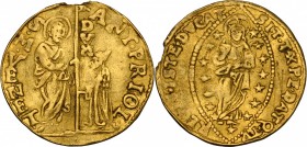 Italy. Antonio Priuli (1618-1623). AV Zecchino, Venice mint. Paol. 3. Fried. 1291. AV. g. 3.39 mm. 22.00 R. Mounted VF.