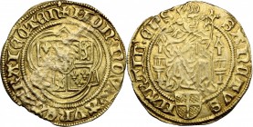 Netherlands. Utrecht Bisdom - David van Bourgondië (1456-1496). AV St. Maartensgoudgulden. Delm. 945. AV. g. 3.26 mm. 23.00 Bented, otherwise good VF....