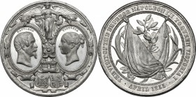 Great Britain. Victoria (1837-1901). WM Medal, 1855. D/ Heads of Napoleon III and Victoria facing each other in oval medallions; above, Victory; below...