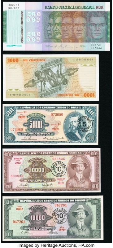 Brazil Group Lot of 5 Examples About Uncirculated-Crisp Uncirculated. Mostly Cho...