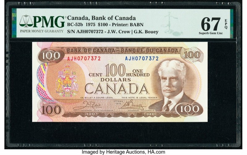 Canada Bank of Canada $100 1975 Pick 91b BC-52b PMG Superb Gem Unc 67 EPQ. 

HID...