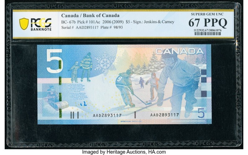 Canada Bank of Canada $5 2008 Pick 101Ab BC-67bA Replacement PCGS Superb Gem UNC...