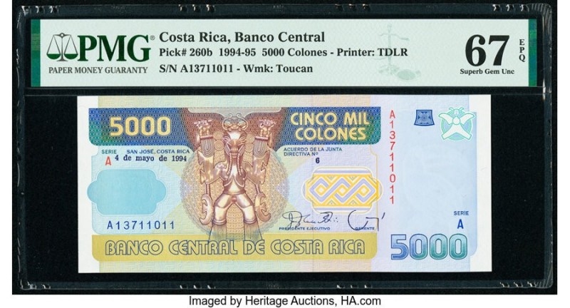 Costa Rica Banco Central de Costa Rica 5000 Colones 4.5.1994 Pick 260b PMG Super...