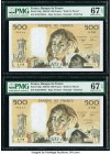 France Banque de France 500 Francs 2.2.1989 Pick 156g Two Consecutive Examples PMG Superb Gem Unc 67 EPQ(2). 

HID09801242017

© 2020 Heritage Auction...