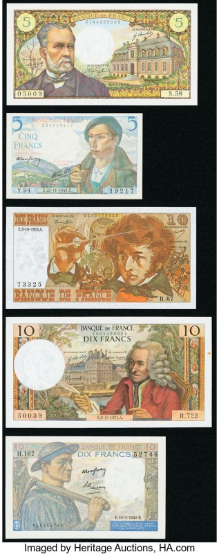 France Group Lot of 10 Examples Extremely Fine-About Uncirculated. The 10 Francs...