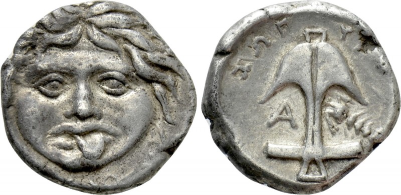 THRACE. Apollonia Pontika. Drachm (Circa 350 BC). Zopyros, magistrate. 

Obv: ...