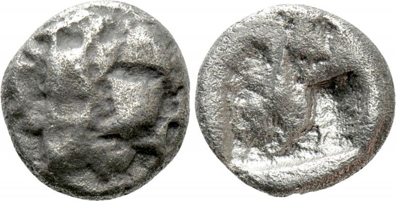 MYSIA. Uncertain mint (Parium?). Drachm (5th century BC). 

Obv: Uncertain, ir...