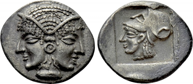 MYSIA. Lampsakos. Obol (Circa 500-450 BC). 

Obv: Janiform female head.
Rev: ...