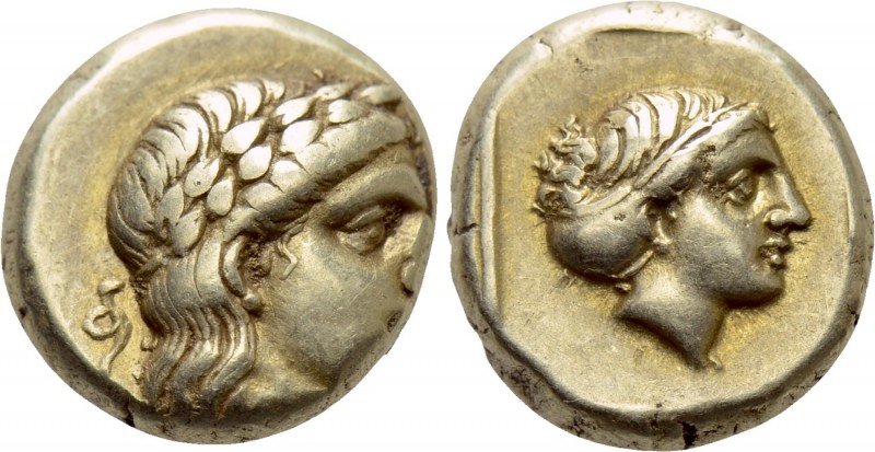 LESBOS. Mytilene. EL Hekte (Circa 377-326 BC). 

Obv: Laureate head of Apollo ...